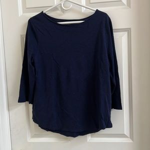 Blue 3/4 length scoop shirt